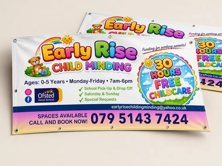 Large PVC banner printed in full colour