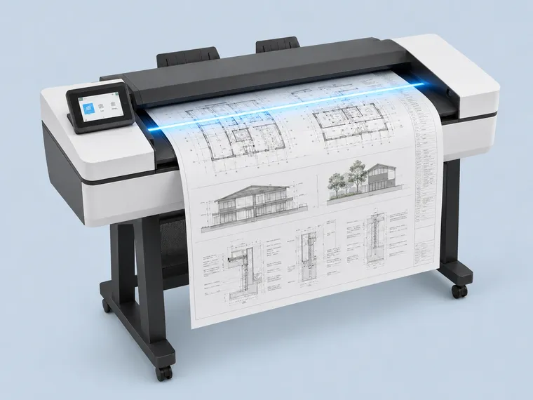 Wide format scanner with architectural plans