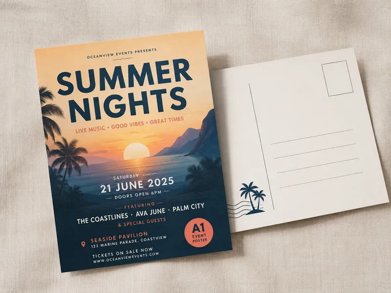 Printed postcards and invitation cards