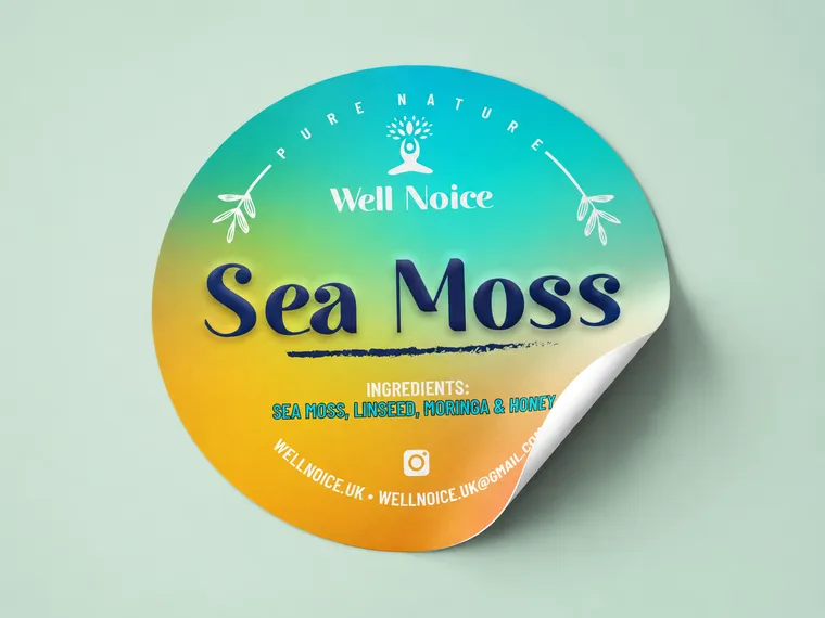 Round product label sticker